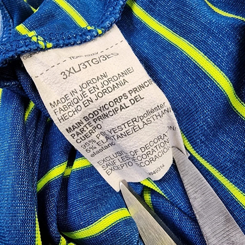Under Armour The Playoff Polo Shirt Mens 3XL Blue Yellow Striped Performance